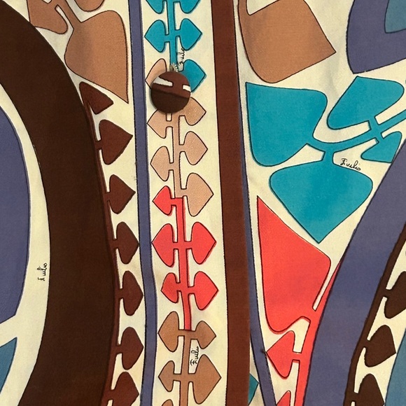 Vintage Emilio Pucci Cotton Blouse Skirt - Picture 2 of 12